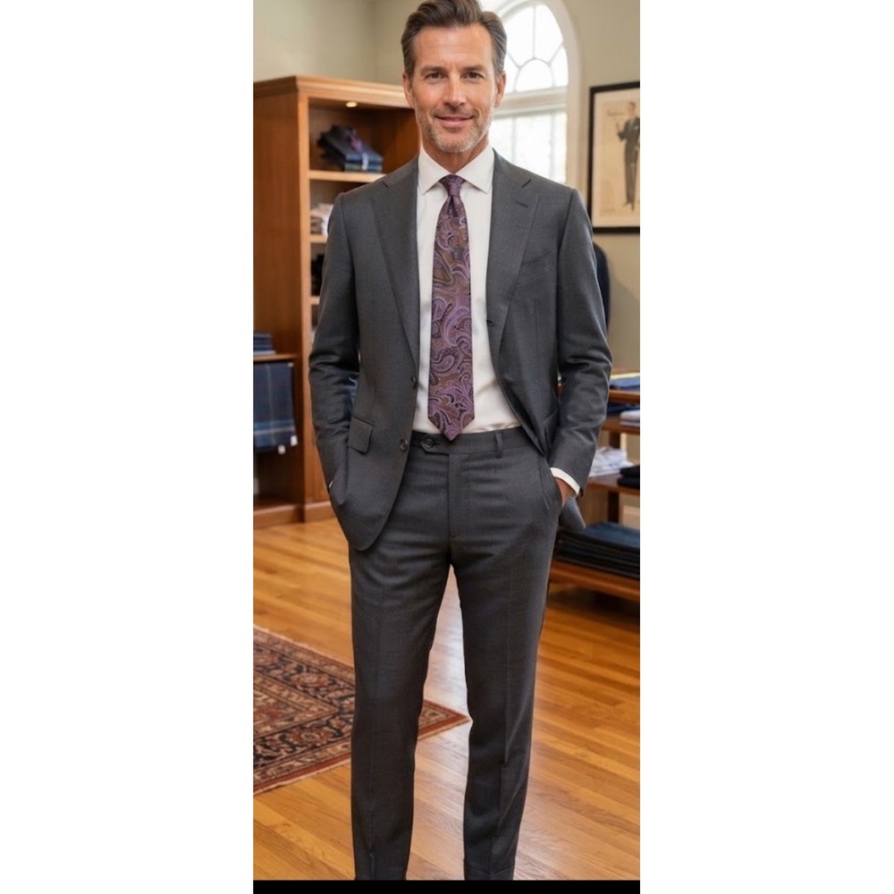 Suitsupply Lazio 2pc Suit Grey Wool Vitale Barberis Canonico 42R Slim 34x31